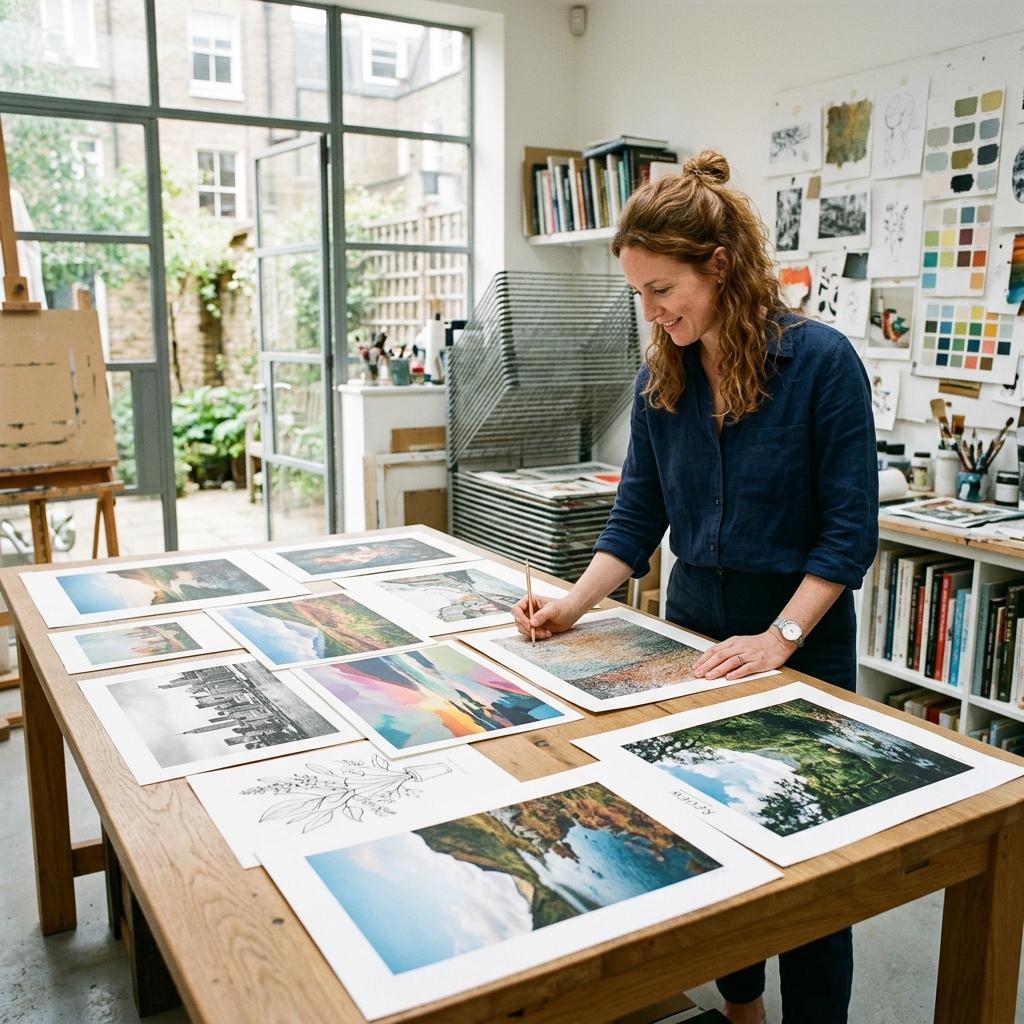 Creative print studio workspace